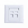 ROHS Surface Wall UK Type White ABS Network Cat6 Faceplate RJ45