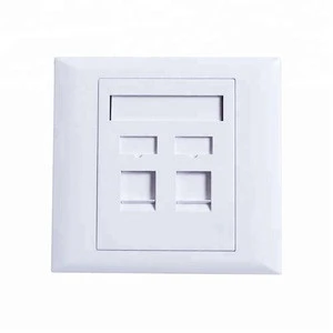 ROHS Surface Wall UK Type White ABS Network Cat6 Faceplate RJ45