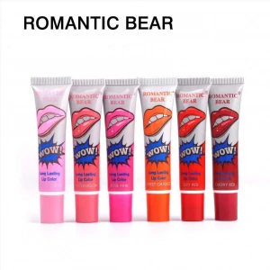 Romantic Bear 6 Colors Peel Off Lipstick Magic Matte Sexy Red Make up Long-lasting Lip Gloss Beauty Wow Impermeavel Lipstick