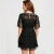 Import Round Collar Mini Party Evening Dresses Straight One Piece Layered Black Tulle Cocktail Dress from China
