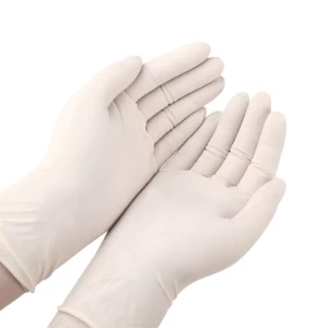 Safety white latex gloves disposable non-sterile examination gloves