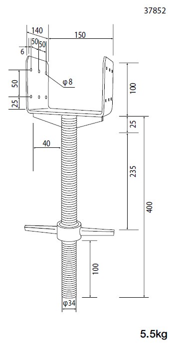 Scaffolding Base Jack For Scaffolding Support