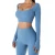 Import Seamless Yoga Suit Sports Sets Gym Clothes Fitness Women Long Sleeve Crop Top High Waist Leggings Ribbed Workout Set Tracksuits from China