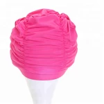 Sexy Womens Girls Drape Stretch Long Hair Swim Cap Hat Bathing Swimming Cap