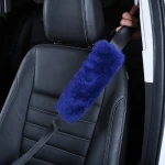 Sheepskin Car Seatbelt Protector Fur Soft Comfort Seat Belt Shoulder Strap Covers Harness Pads