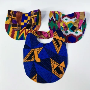Shenbolen African print baby bib reversible ankara design 100% cotton cute boy and girl unisex baby bib