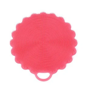 Silicone vegetable cleaner silicone fruit brush silicone dish scrubber brush