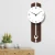Import Simple personality white clock plate acrylic wood leaf pointer creative home swing wall clock from China