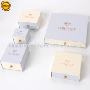 Sinicline Custom Full Set of Packaging Pink Paper Gift Packaging Jewelry Box