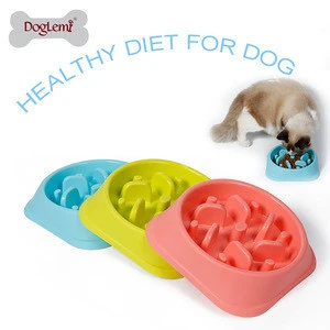 Slow Feed Pet Bowls Feeder Slow Eating Plastic Pet Dog Food Bowl