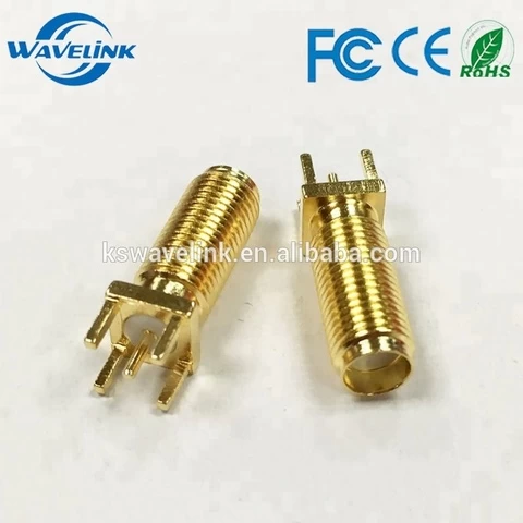 SMA-Female Jack Panel Mount LONG PCB Solder Straight SMA-KE 13 Tooth Pattern Connector