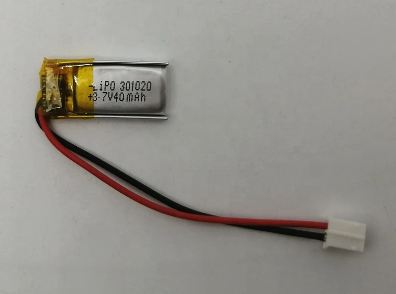 Small size lipo 301020 3.7V 40mAh lithium polymer battery with pcb