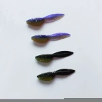Soft worm leaves tail soft bait double colors fishing lures
