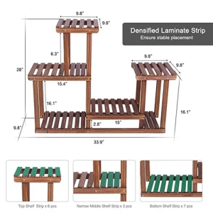 SOPEWOD Pine Wood  plant stand rack flower pots holder shelf indoor and outdoor display rack