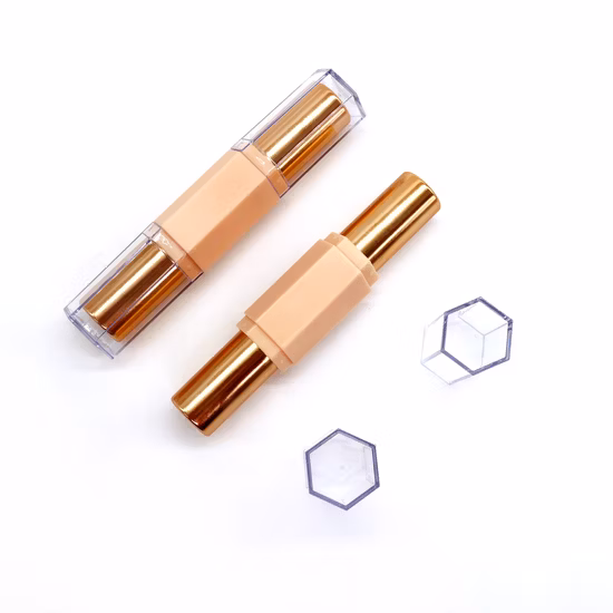 Emily Ls3415 Double Side Lipstick Tube Concealer Tube Six Sides Lipstick Empty Container Hexagon Shape Lipstick Tube