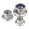 ss316 A2 nyloc flanged back pipe fittings lock nut M6 aluminum flange lock nut m6 anodized blue nuts