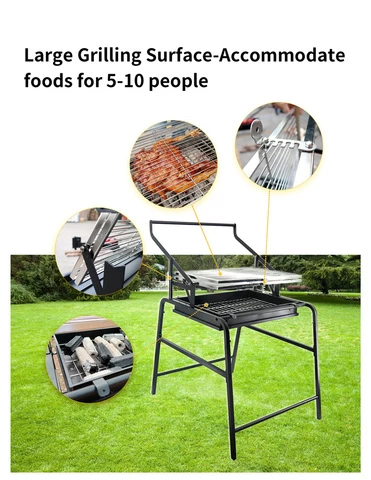 Stainless steel Charcoal rotary bbq grill portable