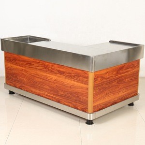 Steel and wood structure big bag edge cashier checkout counter