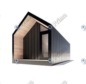 Steel frame prefab house huts resort cottage home garden chalet wood log cabin kits A frame mini house