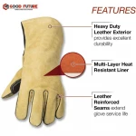 Stitching Heat Resistant Glove For Tig/Mig/Stick/Gardening/Industry Protective Leather Welding Gloves