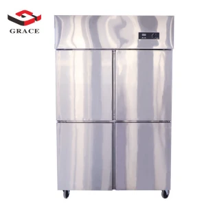 Straight Cold Commercial Kitchen Equipment Stainless Steel Freezer 4-door Upright Refrigerator Freezer