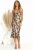 Import Summer Womens Cowl Neck Straight Leopard Midi Dress from China