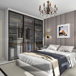 SUOFEIYA High Quality Modern Wooden Customized Bedroom Wall Cabinet  Glass Door Wardrobe