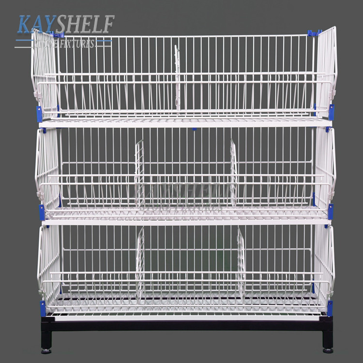 Buy Supermarket Stacking Basket Display Rack Convenience Store Wire ...