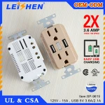 Tamper Resistant TR Outlet Receptacle 15 Amp usb wall socket with LED Light