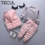 Import TECUL baby clothing set clothes Winter suit for children 1-3 years old with fleece baby padded jacket three-piece hoodie from China