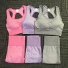 The New 3-color High-quality Yoga Long-sleeved Top With Butt Lift Leggings Gym Sports Bra and Leggings Three-piece Set