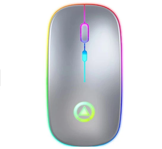Thin Mini  Wireless Mouse Silent Mute Rechargeable LED Colorful Lights laptops Mouse gaming