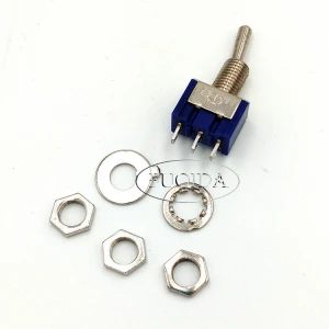 toggle switch extension mts-102 dpdt 3P on on 2 way 6mm Switch  3amp 250V rocker toggle switch