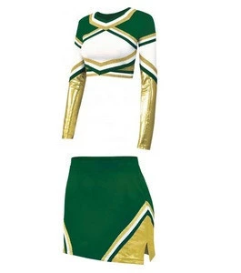 Top Customized Full Sleeve Crop Top Body Fit Cheerleader Uniform Women Cheerleading Sublimation Uniform Dancing cheerleader