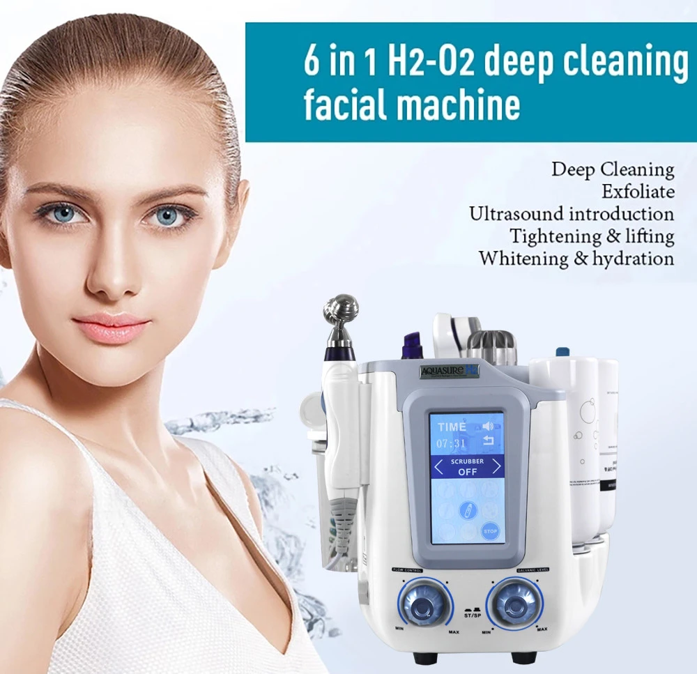 Top quality 6 in 1 Aquasure H2 moisturizing and deep cleaning multi-functional aqua salon beauty equipment