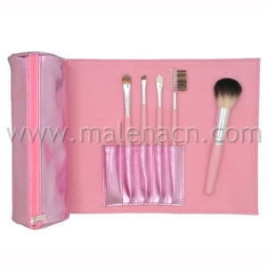 Travel 5PCS Makeup Brush with Pink Pouch