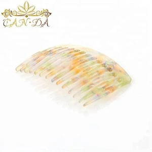 Trend style hair decorative curve design fashion cellulose acetate hair comb magic flat hair combs forks for women