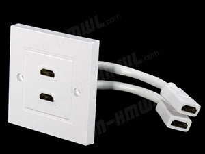 UK type 2 port HDMI Faceplate with cable