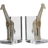 Unique Square Stand Clear Acrylic Bookends with Girafe Design