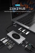Usb Hub Multiport Adapter Converter Sipu Mobile Silver Computer Status Connector Charging 7 In 1 TYPE C Hub For Macbook Pro