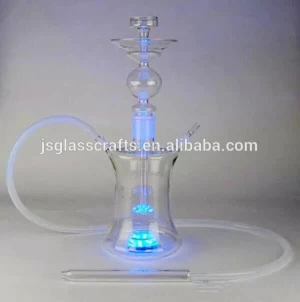 Vary color glass hookah with led glass water pipe hookah shisha