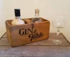 Vintage style Gin and Tonic Wooden Bottle Carrier / Holder
