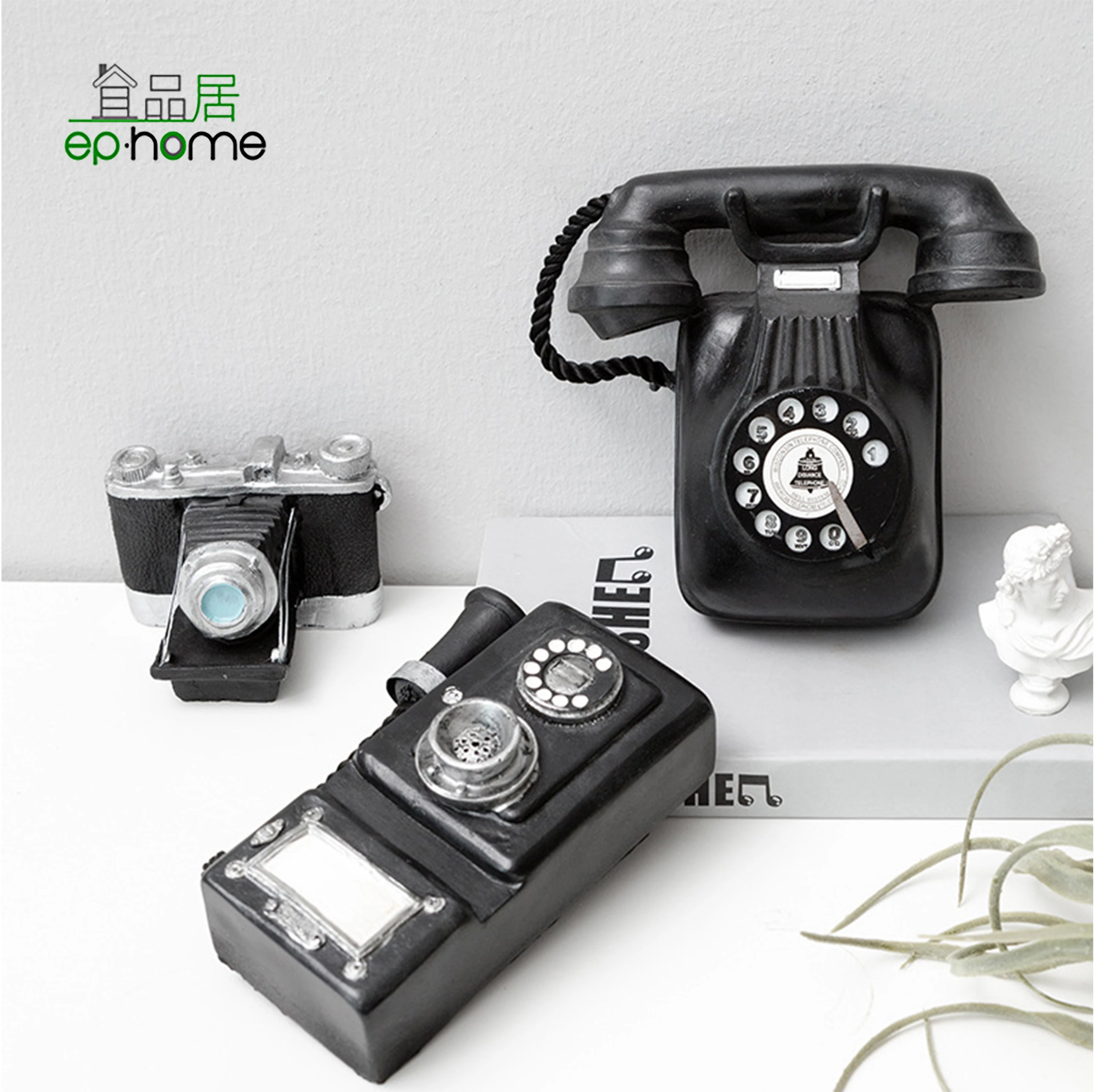 Wall-Mounted Vintage Rotating Phone Model  Display Home Decoration Bar Office Ornament Christmas Birthday Festival New Year gift