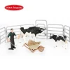 Weiqitonghua Children Educational Realistic Looking Barn Farm Animals Play Figures Fold Fence Cow Model Toys And Accessories Set