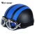 Import WEST BIKING Open Face Half Leather Helmet with Visor UV Goggles Retro Vintage Style Safety Adult Motorcycle Bicycle Helmet from China