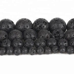 Wholesale 4mm 6mm 8mm 10mm Round Shape Natural Lava Rock Stone Loose Beads