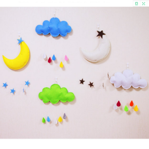wholesale custom desgin colorful Felt Cloud Shape room decoration baby mobile parts Hanger