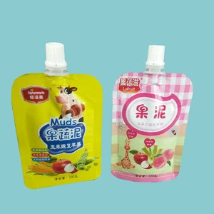 wholesale custom reusable baby food spout pouches composite material for fruit juice