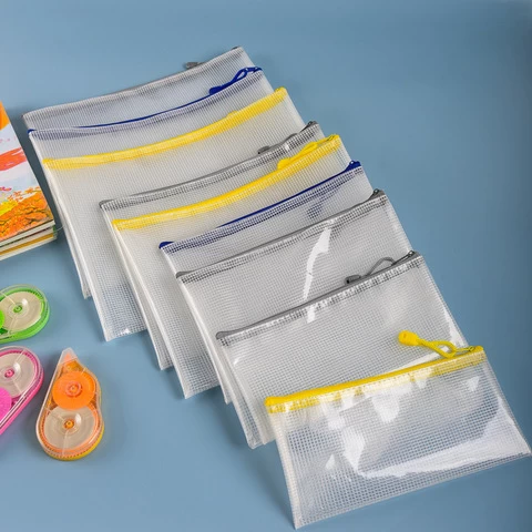 Wholesale customization  EVA file bag zipper style Transparent file bag thickened file bag school office