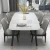 Import wholesale factory price  marble dining table set features PU soft mattress 6 chair from China